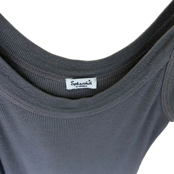 Splendid Classic Scoop Neck Ribbed Tank in Black Size XS - Picture 7 of 7